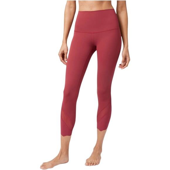NWOT Lululemon Chianti Wunder Under Crop Roll Down Full-On Luxtreme Mesh Size 8 - Picture 5 of 10